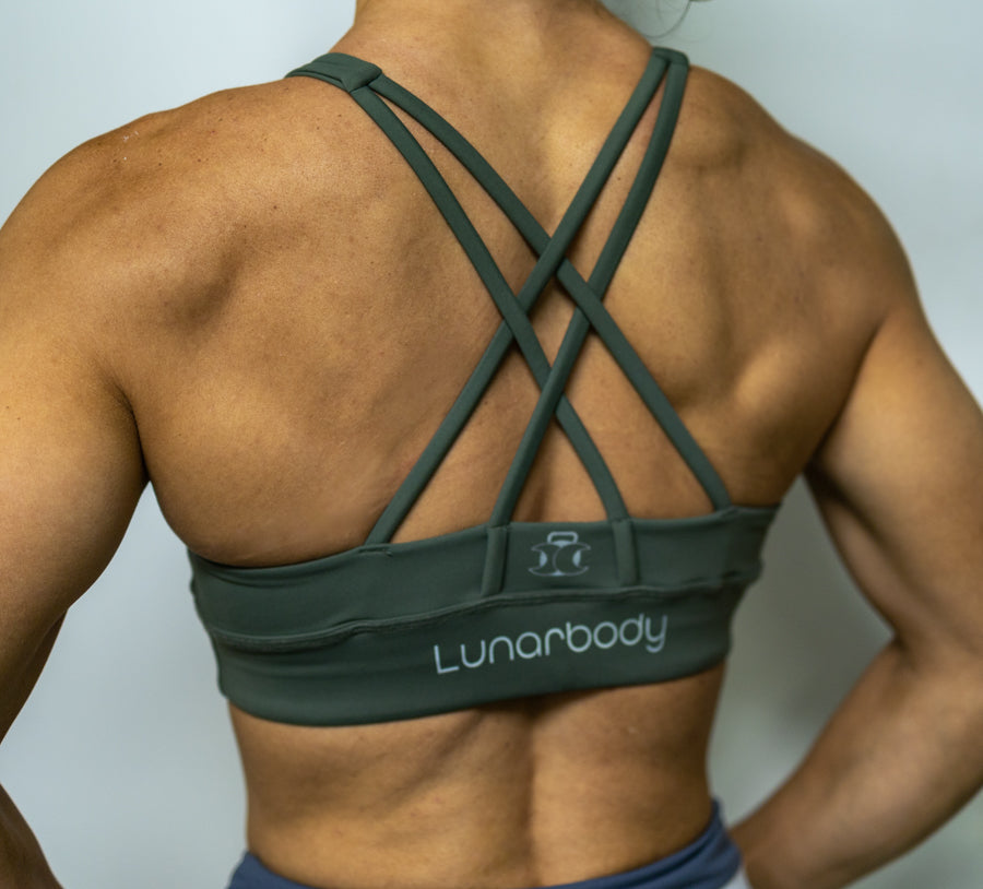 High Neck Nova Sports Bra- Olive