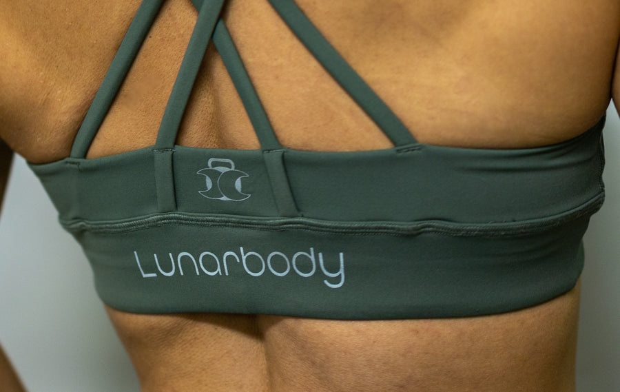 High Neck Nova Sports Bra- Olive