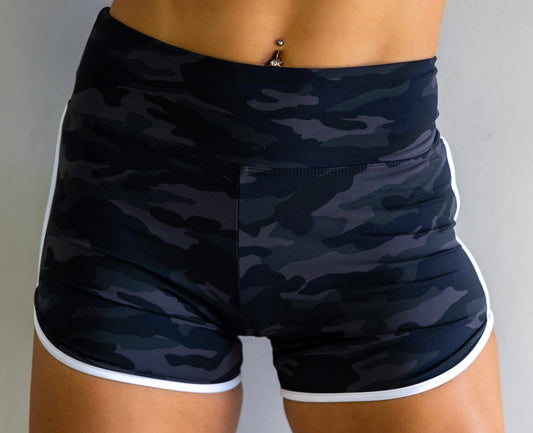 Varsity Shorts- Camo Black