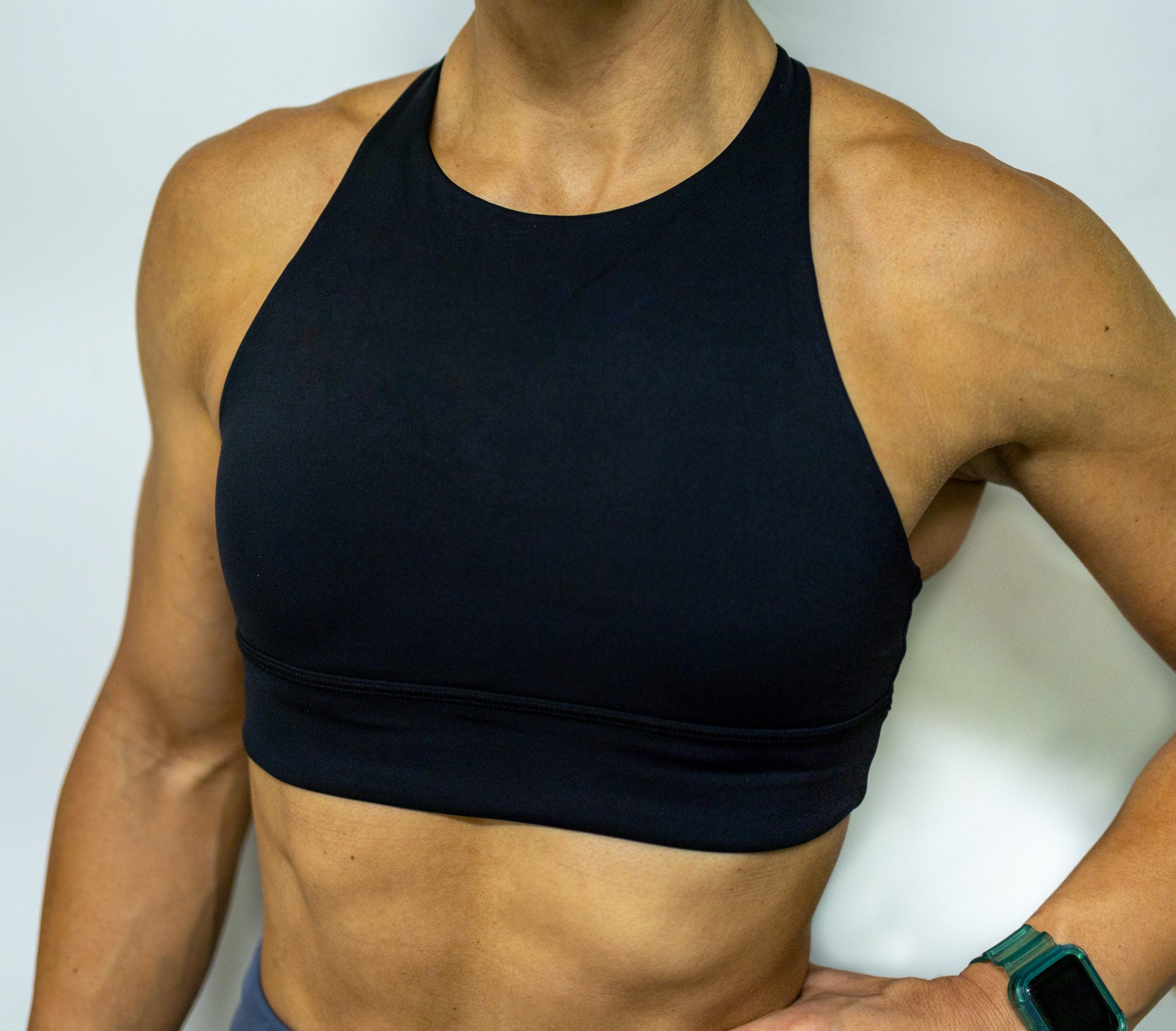 High Neck Nova Sports Bra- Black
