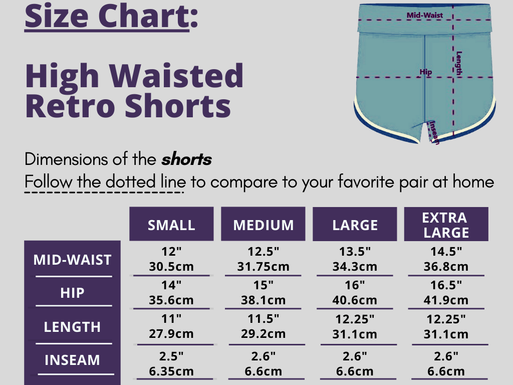 High Waisted Retro Shorts-Red & Black