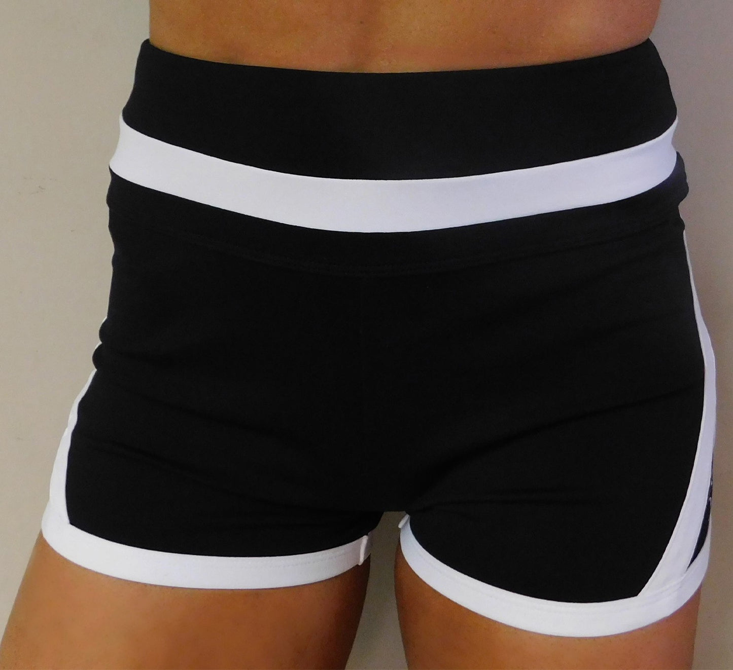 High Waisted Retro Shorts- Black & White