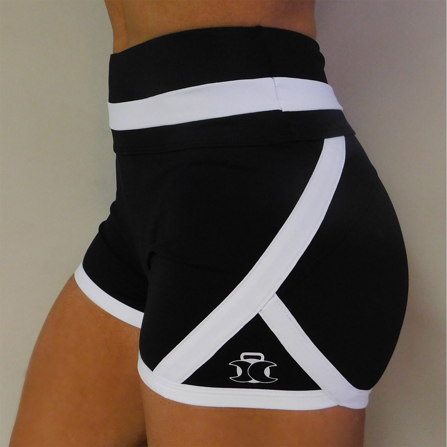 High Waisted Retro Shorts- Black & White