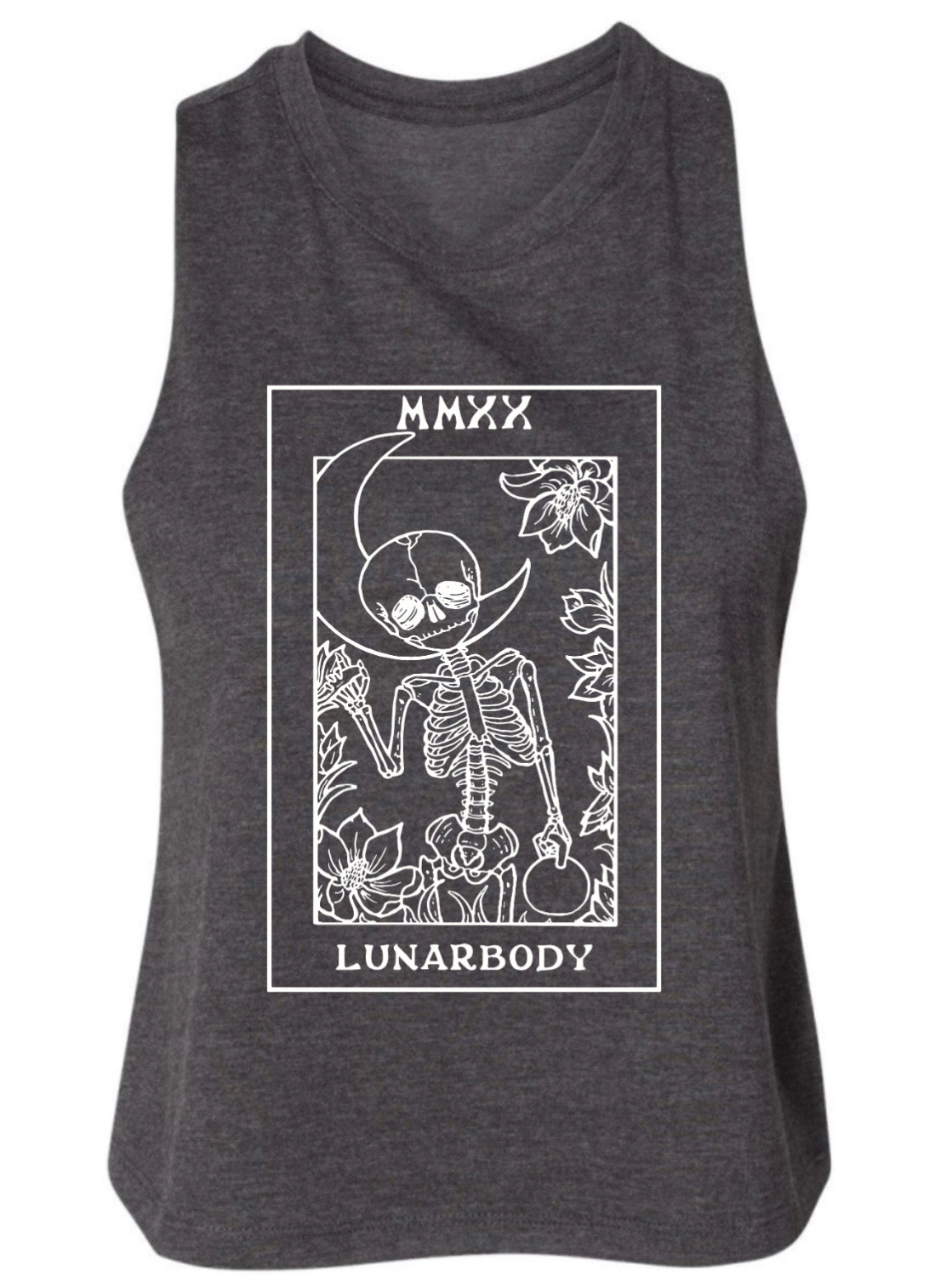 Women's Tarot Crop Tank- Charcoal