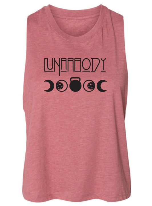 Women's Moon Crop Tank- Rose